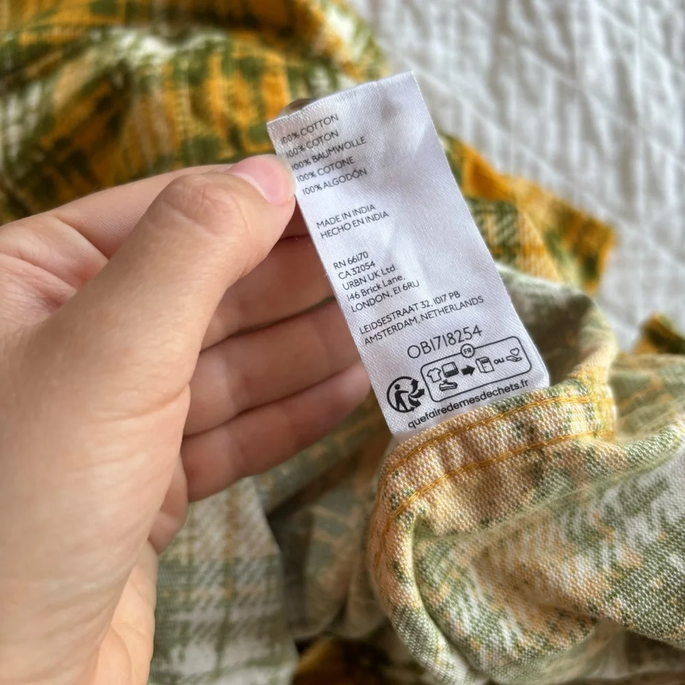 Urban Outfitters BDG Unisex Evan Plaid Cord Corduroy Checkered Shirt